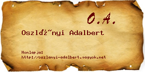 Oszlányi Adalbert névjegykártya